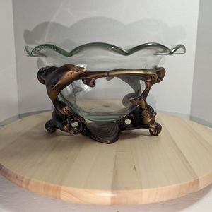 Lenox Dolphin Holder with Ruffled Glass Bowl